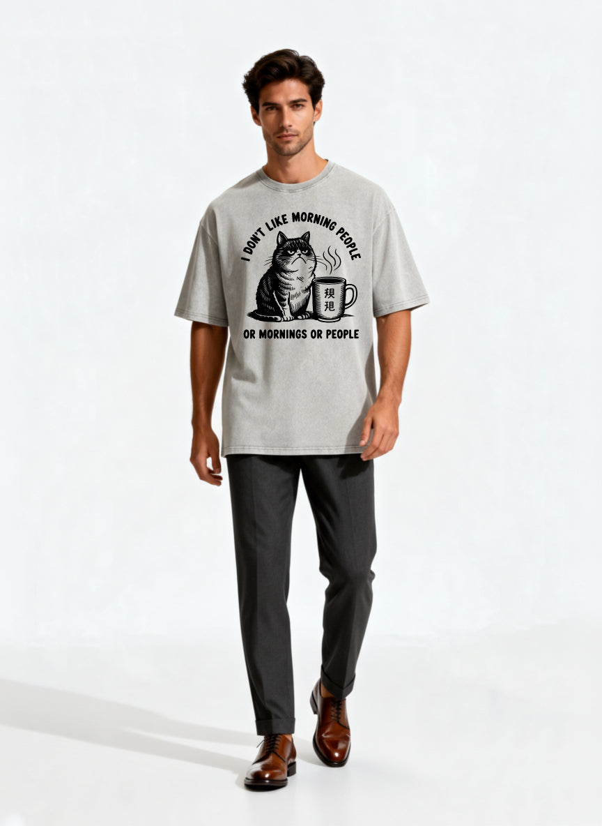 I Dont Like Morning People Or Mornings Or People Cat Coffee Mug Graphic T-Shirt